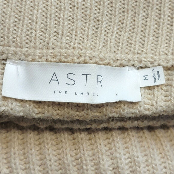 ASTR The Label Sora Mock Neck Cutout Tie Waist Sweater Cream Beige Size M - Picture 12 of 15